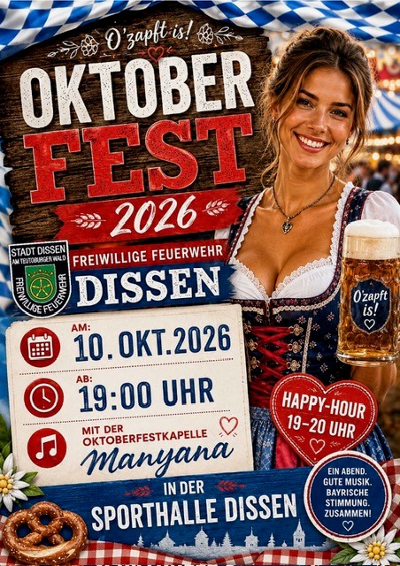Oktoberfest der Feuerwehr Dissen - wir laden ein! 🍻🎉
